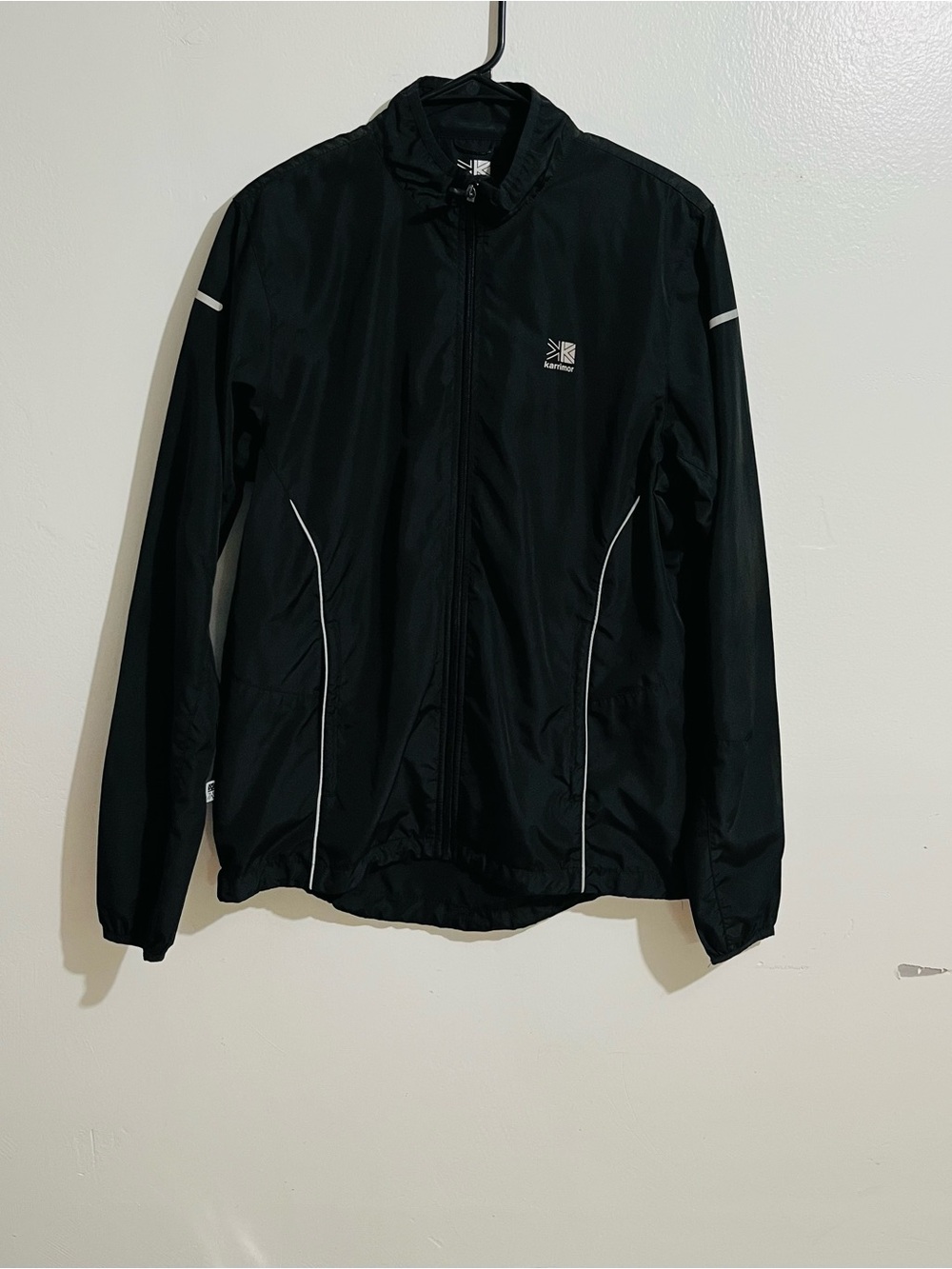 Karrimor Men's Black Full-Zip Reflective Running Windbreaker Jacket Size M
